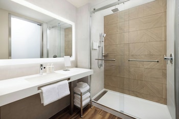 Hair dryer, towels, soap, shampoo at AC by Marriott Hotel Honolulu