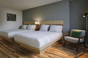Deluxe Room, 2 Queen Beds, City View (Hearing Accessible) | In-room safe, desk, laptop workspace, blackout curtains - AC Hotel by Marriott Honolulu (Honolulu)