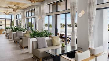 Breakfast, lunch, dinner served; pool views