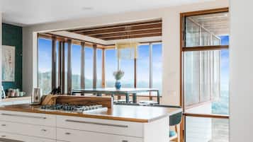 Fridge, oven, coffee/tea maker, electric kettle