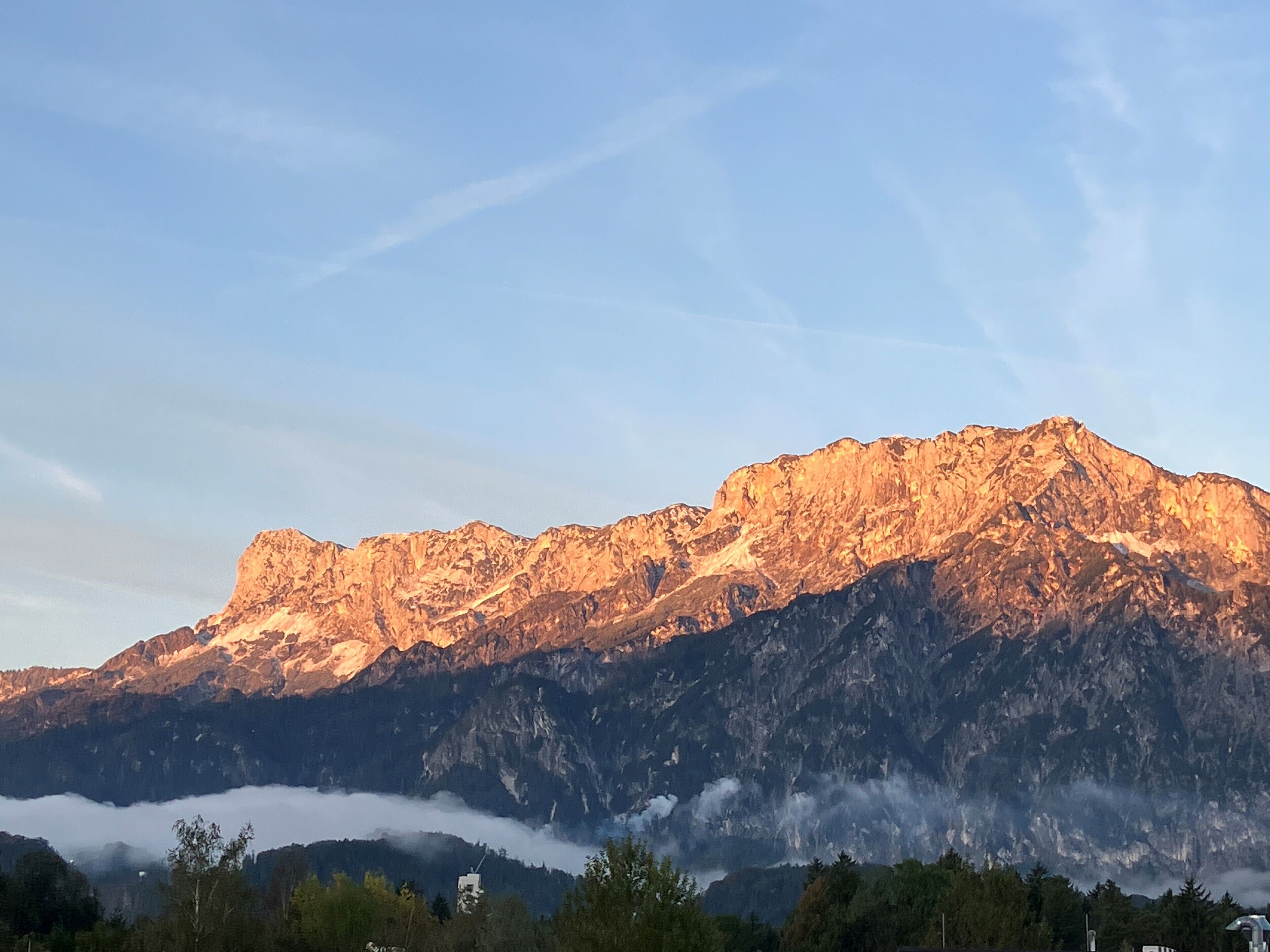 A mountain range with a clear sky.