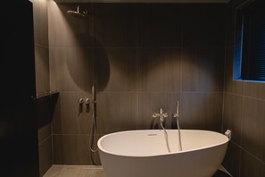 Ducha, secador de pelo, toallas y jabón