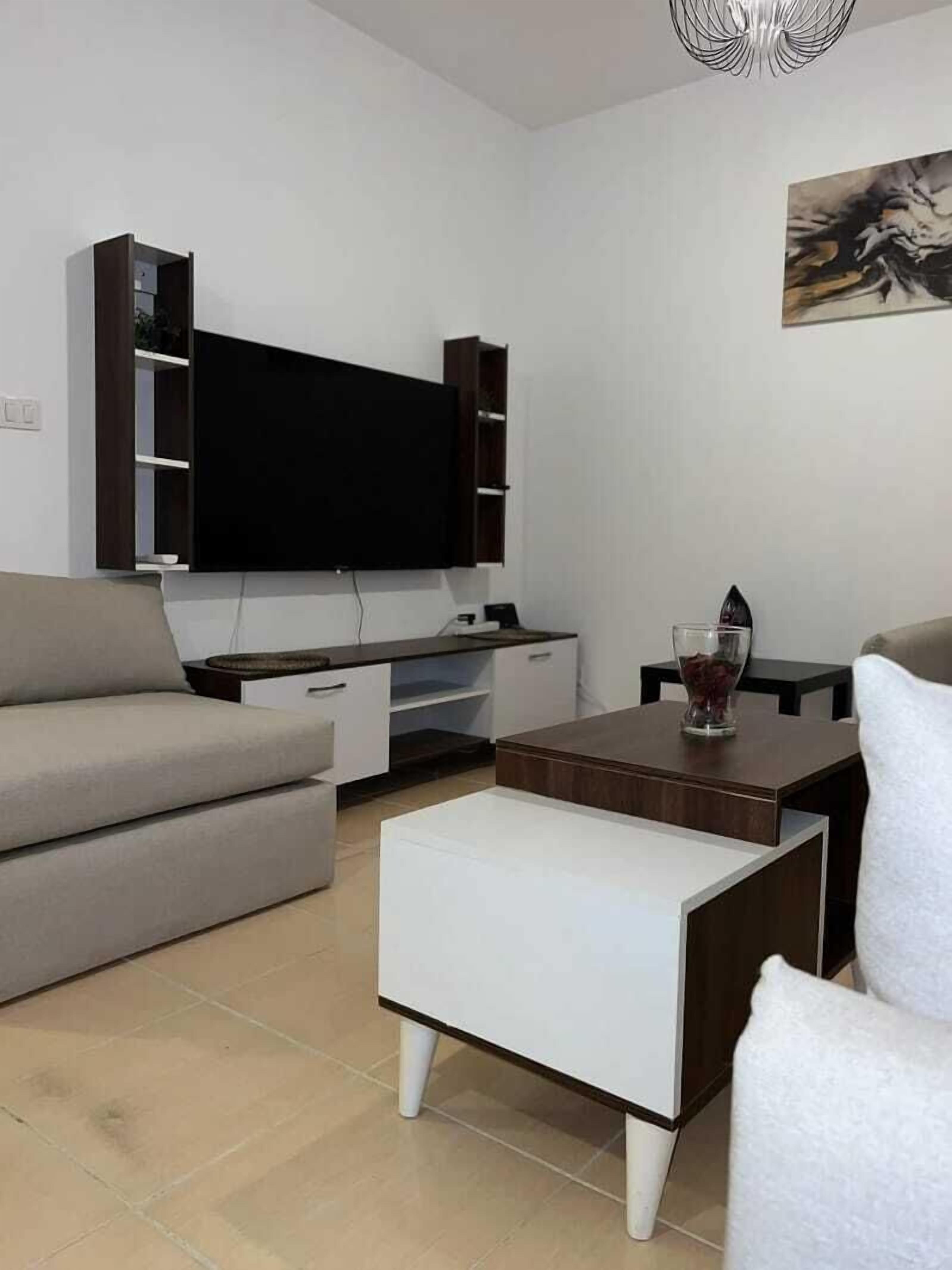 Apartment | Living area | 65-inch TV with digital channels