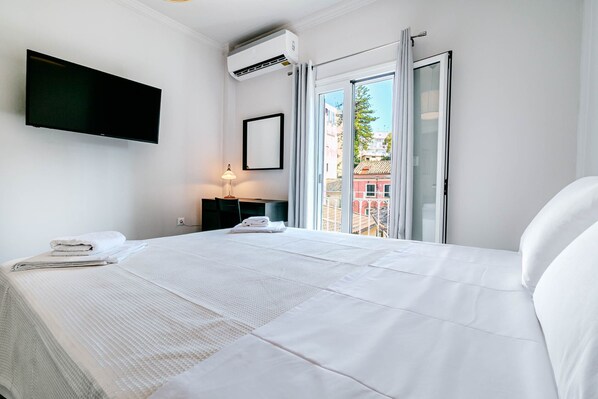 City-Apartment | 1 Schlafzimmer, schallisolierte Zimmer, kostenloses WLAN, Bettwäsche