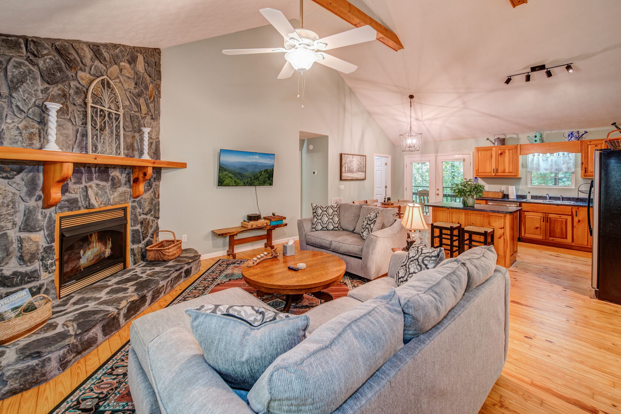 House, Multiple Beds, Patio | Living area | TV, fireplace