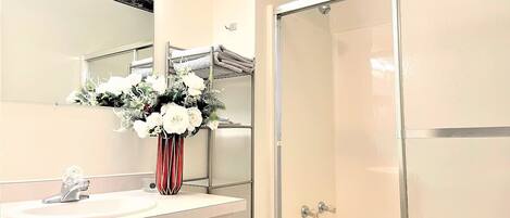 Hair dryer, towels