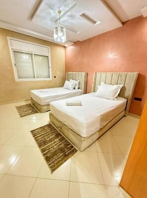 2 bedrooms, bed sheets