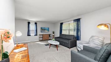 Smart TV, fireplace, video games, foosball