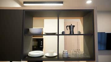 Junior Studio | Private kitchen | Fridge, microwave, stovetop, espresso maker