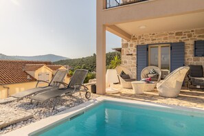 Outdoor pool, a heated pool - Luxury Villa Mooki Lovely Sea View,
Old Croatian architecture meets new Design!  (Vinisce)