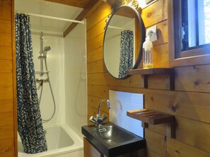 Hair dryer, soap, toilet paper