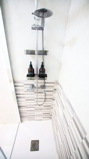 Regadera, secadora de cabello, bidet, toallas 