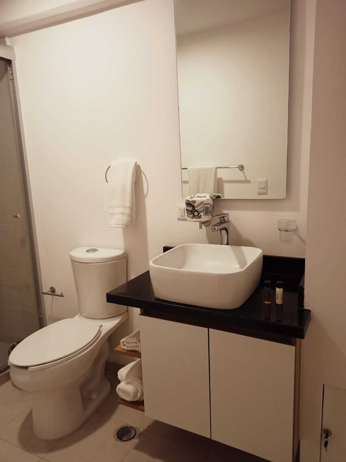 Suite | Bathroom | Shower, rainfall showerhead, towels, soap
