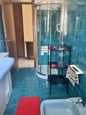 Dusche, Haartrockner, Bidet, Handtücher