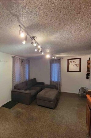 Una televisión, un reproductor de DVD, libros