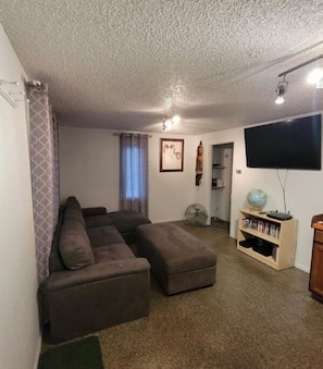 TV, DVD player, books