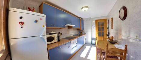 Fridge, microwave, oven, toaster