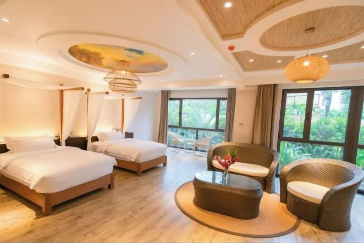 1 habitación, cubrecamas, minibar y caja de seguridad en la habitación