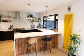 Fridge, oven, stovetop, dishwasher