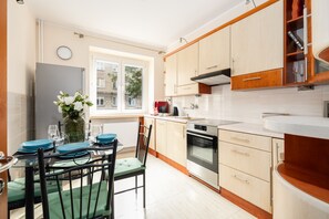 Apartment, 1 Bedroom, Kitchen | Private kitchen | Microwave, dishwasher, coffee/tea maker, electric kettle - Poznań Center Apartment by Renters (Poznan)