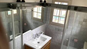 Hair dryer, towels, toilet paper