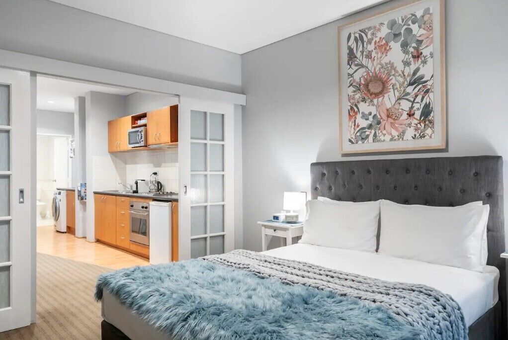 1 bedroom, desk, iron/ironing board, travel cot