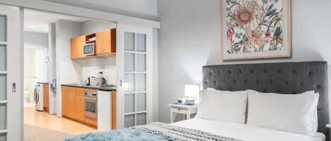 1 makuuhuone, silitysrauta/-lauta, vauvan matkasänky, ilmainen Wi-Fi