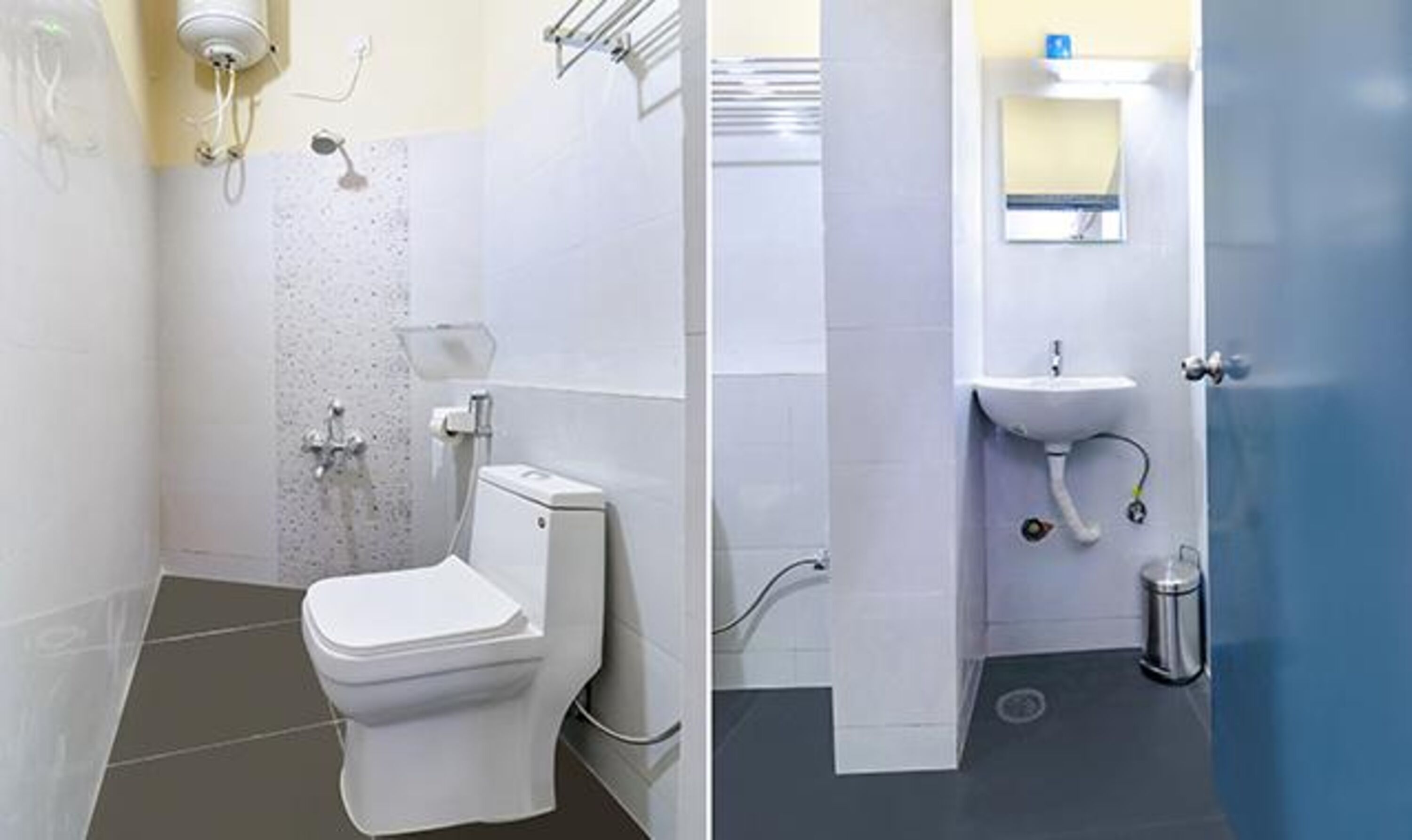 deluxe room | bathroom | shower, rainfall showerhead, free toiletries, towels