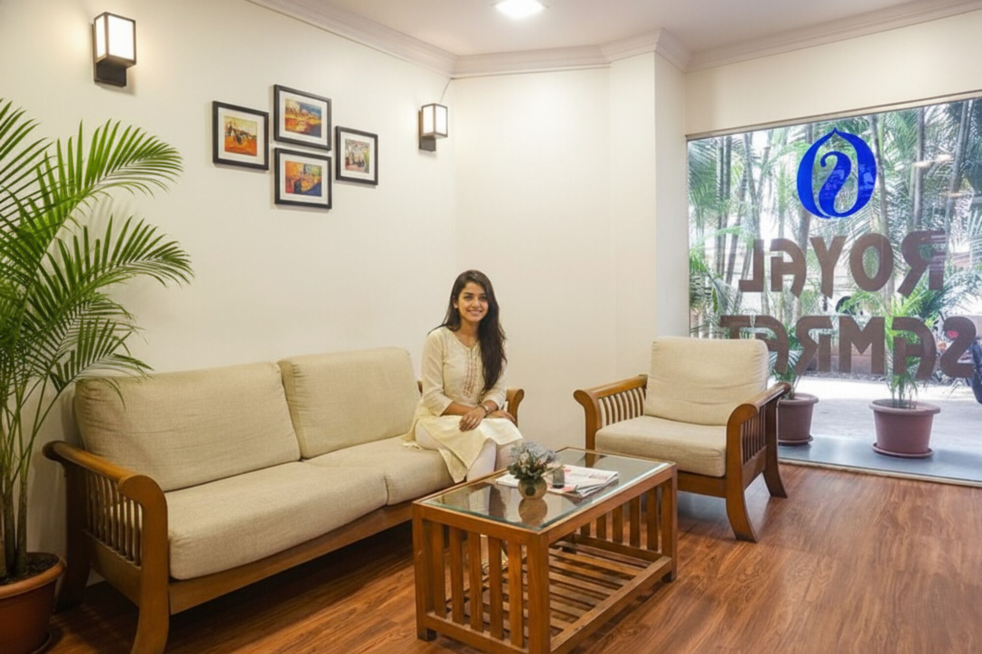 Siddeområde i lobbyen