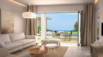 Suite with Private Pool | 2 ๊ฐ์ ์นจ์ค, ๊ฐ์ค ๋ด ๊ธ๊ณ , ์ฑ
์, ์๋ง ์ปคํผ
