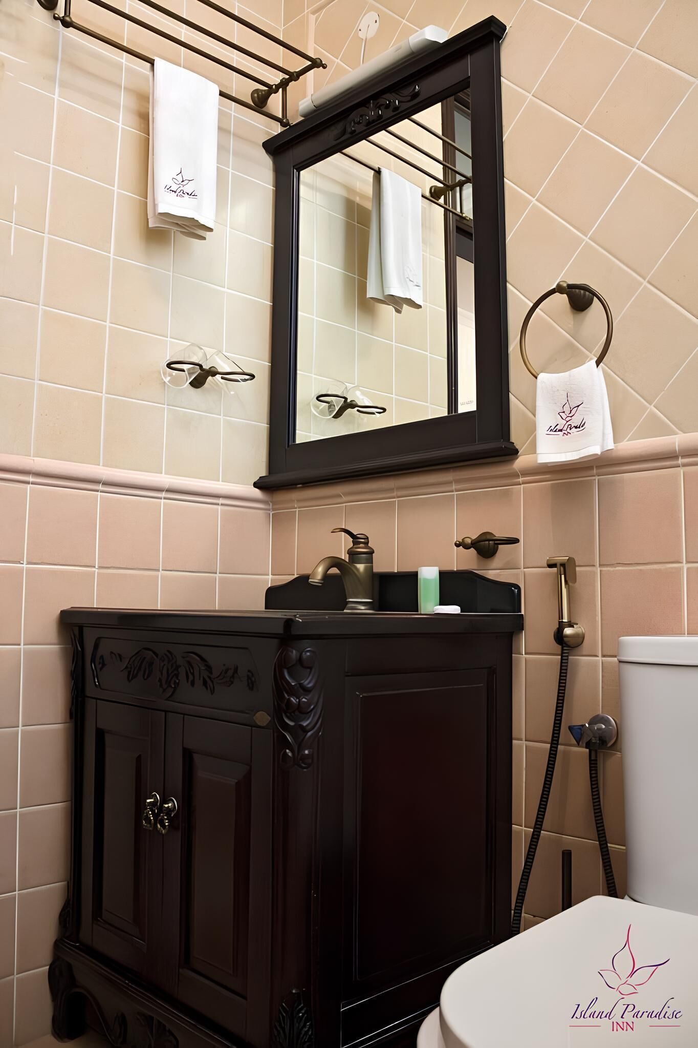 shower, hair dryer, slippers, bidet