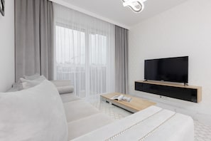 Apartamento, 1 quarto, sacada | 1 quarto, roupa de cama