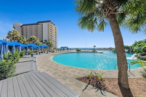 A heated pool - OZsome Beach Retreat ~ Edgewater Tower 2 ~ 2 Bed + Bunks ~ Beachfront Sleeps 10 (Panama City Beach)