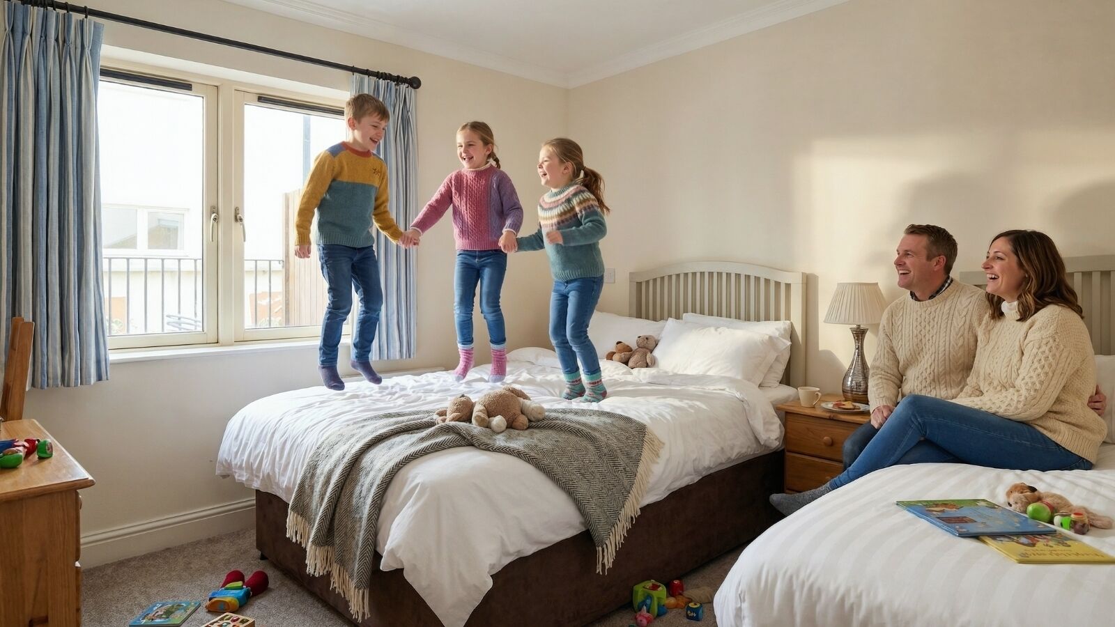 2-bedroom apartments | Peti besi dalam bilik, meja, kalis bunyi, seterika/papan seterika 