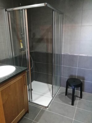 Dusche, Haartrockner, Toilettenpapier