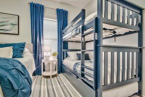 2 bedrooms, iron/ironing board, travel crib, free WiFi