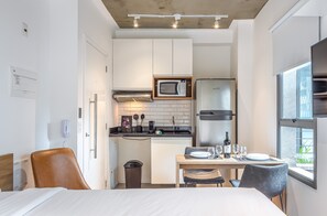 Apartment | Private kitchen | Microwave, oven, espresso maker, cookware/dishes/utensils