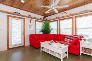 House, Multiple Beds, Patio, Garden View | Living area | TV