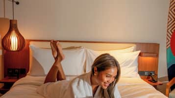 Premium bedding, pillowtop beds, in-room safe, desk