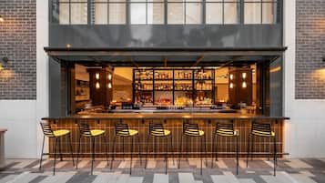 Gastropub, pool views, open daily