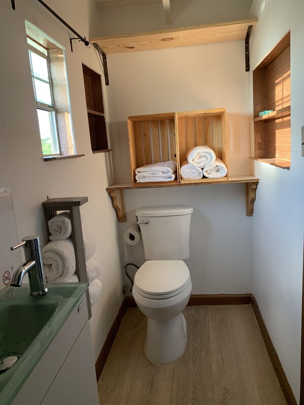 Towels, soap, toilet paper