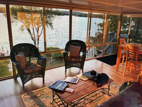 Smart TV, fireplace, ping pong, books