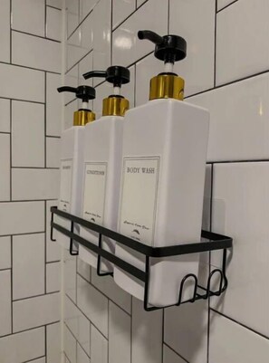Towels, soap, toilet paper