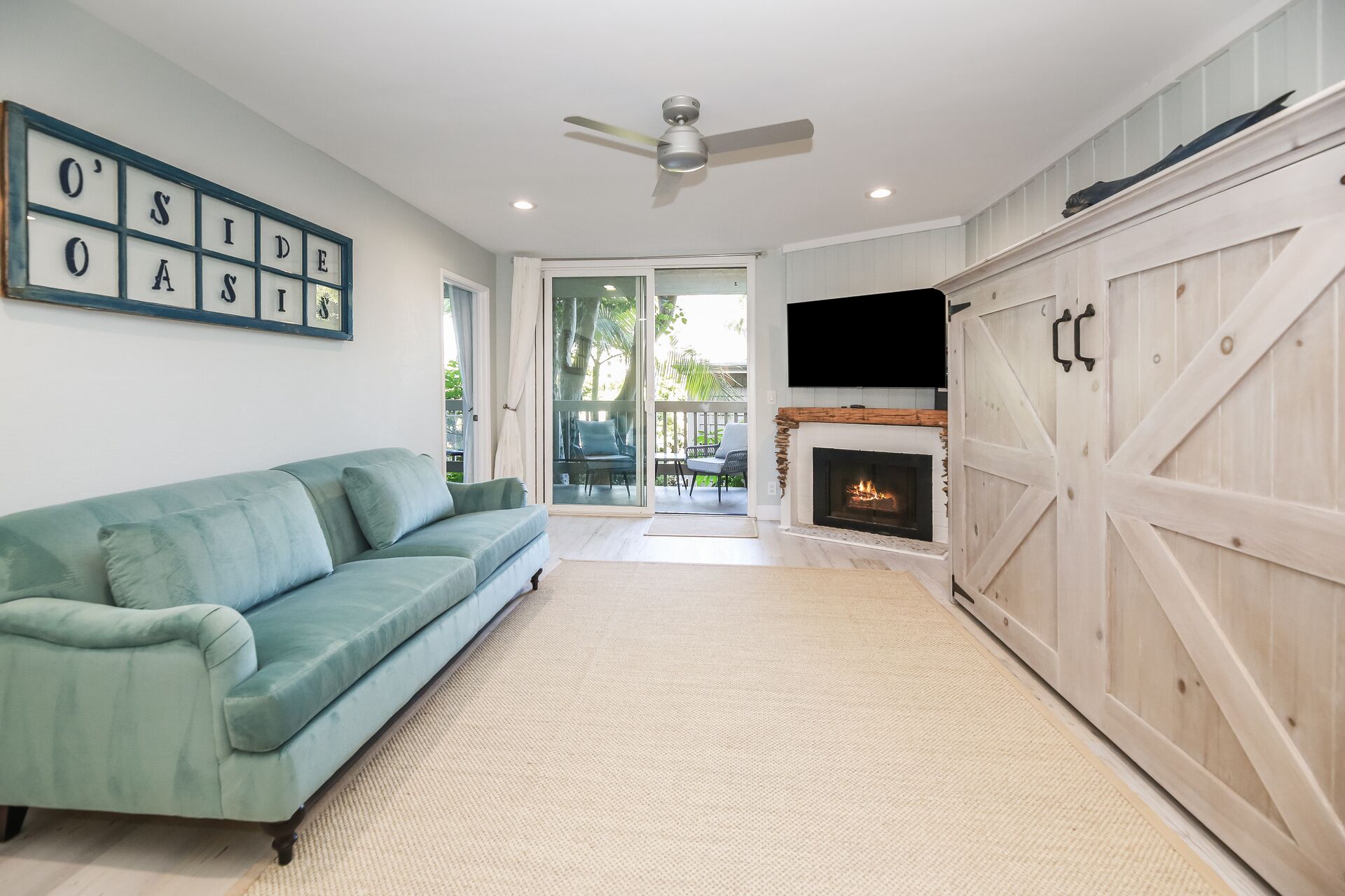 TV, fireplace, table tennis, computer monitors