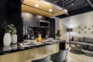 Stylish Apartment with a Private Balcony | Dining room