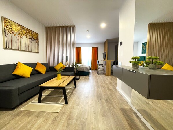 TV - Green Charm Studio with private parking (Sinaia)