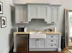 Fridge, microwave, dishwasher, electric kettle