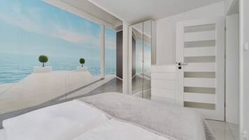 2 bedrooms, bed sheets