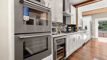 Fridge, microwave, dishwasher