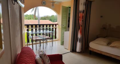 Studio vue mer vue jardin tropical 50m de la plage4 personnes (2A 2E)